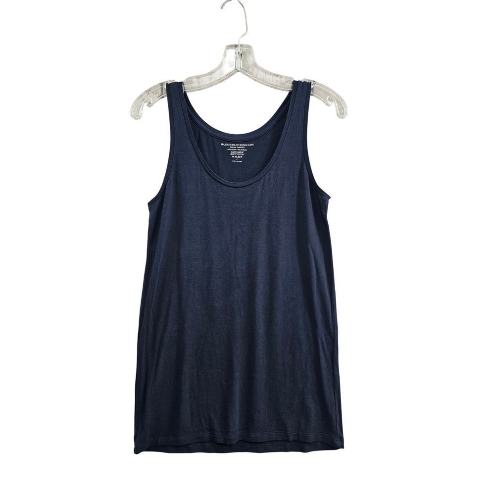 Majestic Filatures Tank Top Womens 4 Navy Blue Viscose Soft Touch Deluxe Tee